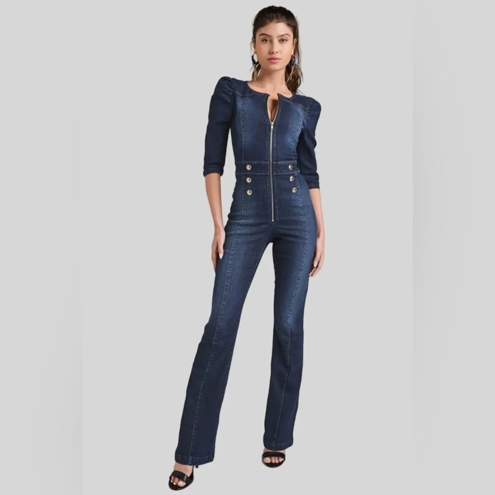 VENUS Dark Blue Jumpsuit with Metallic Buttons size 16 NWOT - Picture 15 of 15